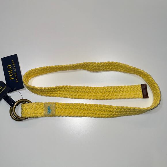 Polo Ralph Lauren Men's Braided Cotton Belt -Empire Yellow medium $59 - Picture 2 of 6